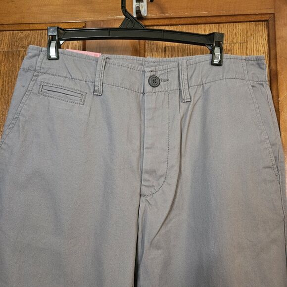 Old Navy Gray Khakis Mens Pants 31 X 32   Broken Straight Droit Aspect Porte NEW - Picture 3 of 8